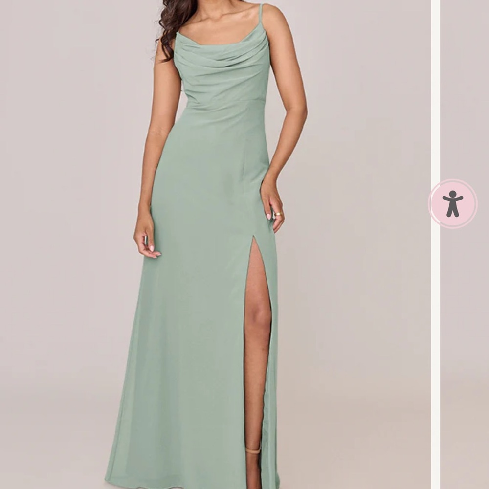 Revelry Sage Green Ember Chiffon Dress